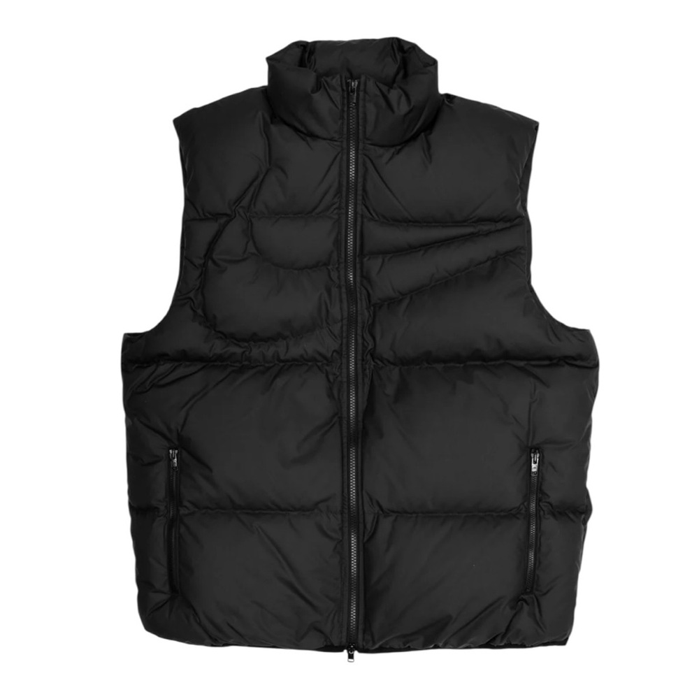 NWT Nike Men's Club Black Quilted Puffer Vest with Swoosh Outline